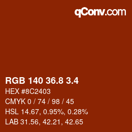 カラーコード: RGB 140 36.8 3.4 | qconv.com