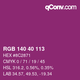 Color code: RGB 140 40 113 | qconv.com