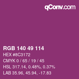 Color code: RGB 140 49 114 | qconv.com