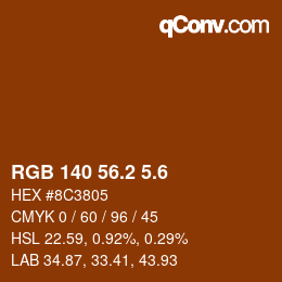 カラーコード: RGB 140 56.2 5.6 | qconv.com
