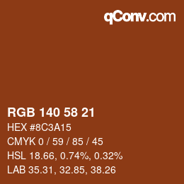Farbcode: RGB 140 58 21 | qconv.com