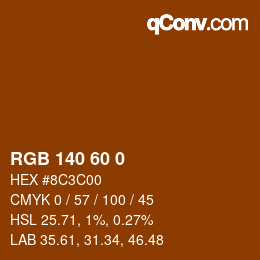颜色代码: RGB 140 60 0 | qconv.com