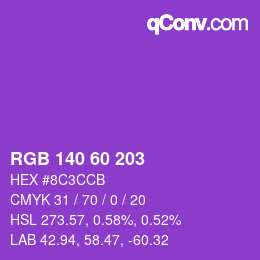 カラーコード: RGB 140 60 203 | qconv.com