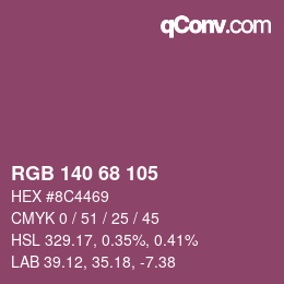 カラーコード: RGB 140 68 105 | qconv.com
