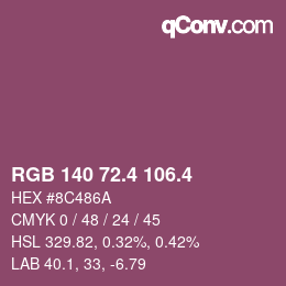 カラーコード: RGB 140 72.4 106.4 | qconv.com