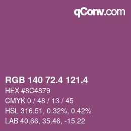 カラーコード: RGB 140 72.4 121.4 | qconv.com