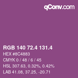 カラーコード: RGB 140 72.4 131.4 | qconv.com