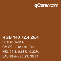 カラーコード: RGB 140 72.4 26.4 | qconv.com