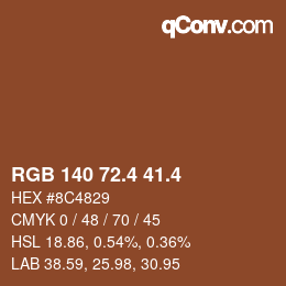 カラーコード: RGB 140 72.4 41.4 | qconv.com