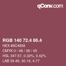 カラーコード: RGB 140 72.4 86.4 | qconv.com