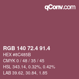 カラーコード: RGB 140 72.4 91.4 | qconv.com