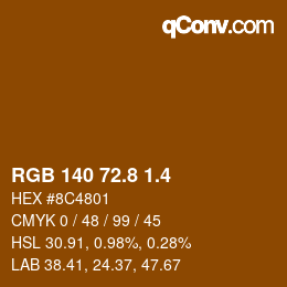 カラーコード: RGB 140 72.8 1.4 | qconv.com