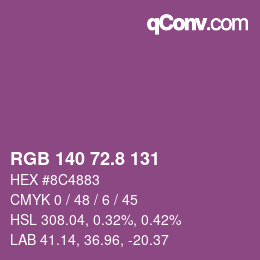 カラーコード: RGB 140 72.8 131 | qconv.com