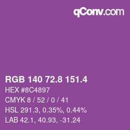 カラーコード: RGB 140 72.8 151.4 | qconv.com