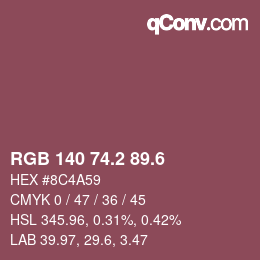 カラーコード: RGB 140 74.2 89.6 | qconv.com