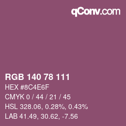 カラーコード: RGB 140 78 111 | qconv.com