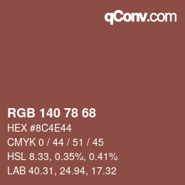 Code couleur: RGB 140 78 68 | qconv.com
