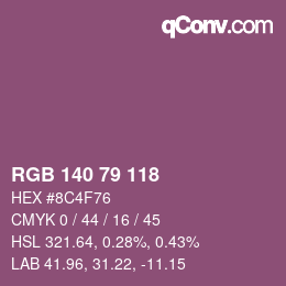カラーコード: RGB 140 79 118 | qconv.com