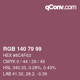 Code couleur: RGB 140 79 99 | qconv.com