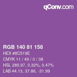 Color code: RGB 140 81 158 | qconv.com