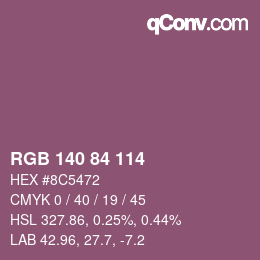 Color code: RGB 140 84 114 | qconv.com