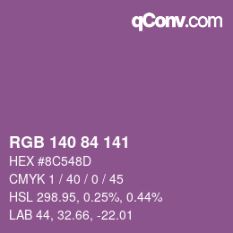 颜色代码: RGB 140 84 141 | qconv.com