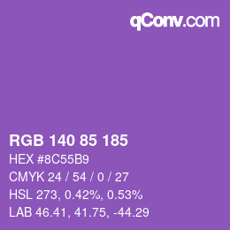 カラーコード: RGB 140 85 185 | qconv.com