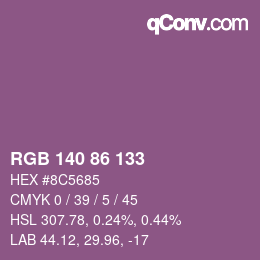Farbcode: RGB 140 86 133 | qconv.com