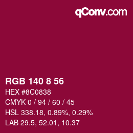 Color code: RGB 140 8 56 | qconv.com