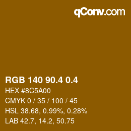 カラーコード: RGB 140 90.4 0.4 | qconv.com