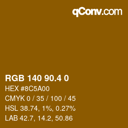 カラーコード: RGB 140 90.4 0 | qconv.com