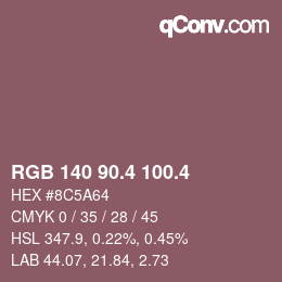 カラーコード: RGB 140 90.4 100.4 | qconv.com