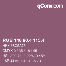 カラーコード: RGB 140 90.4 115.4 | qconv.com