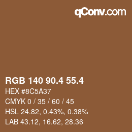 カラーコード: RGB 140 90.4 55.4 | qconv.com