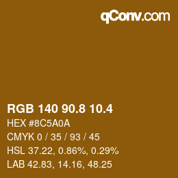カラーコード: RGB 140 90.8 10.4 | qconv.com
