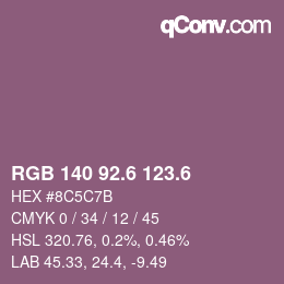 カラーコード: RGB 140 92.6 123.6 | qconv.com