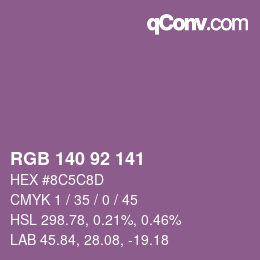 カラーコード: RGB 140 92 141 | qconv.com