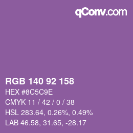 カラーコード: RGB 140 92 158 | qconv.com