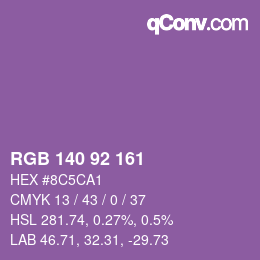 カラーコード: RGB 140 92 161 | qconv.com