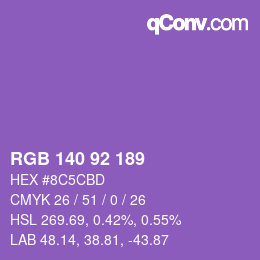 颜色代码: RGB 140 92 189 | qconv.com