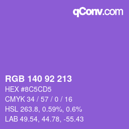 カラーコード: RGB 140 92 213 | qconv.com