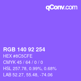 カラーコード: RGB 140 92 254 | qconv.com