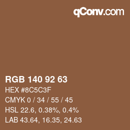 カラーコード: RGB 140 92 63 | qconv.com