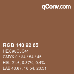 カラーコード: RGB 140 92 65 | qconv.com
