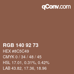 Color code: RGB 140 92 73 | qconv.com