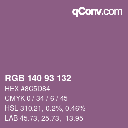Farbcode: RGB 140 93 132 | qconv.com