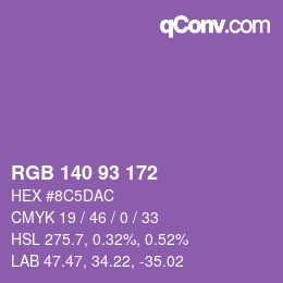 颜色代码: RGB 140 93 172 | qconv.com
