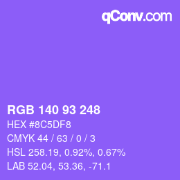 カラーコード: RGB 140 93 248 | qconv.com