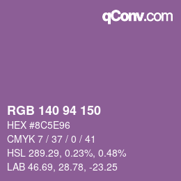 Farbcode: RGB 140 94 150 | qconv.com