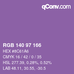 Code couleur: RGB 140 97 166 | qconv.com